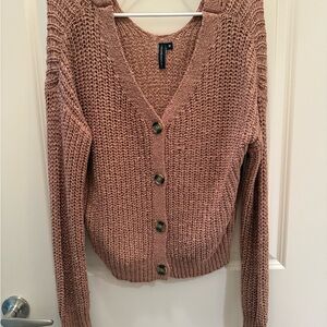 Moon & Madison Pink Button-Up Cardigan | Size Medium